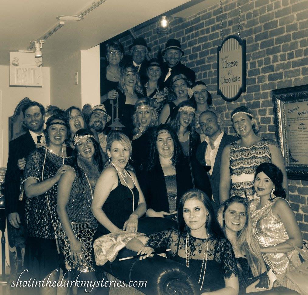 Flappers and Gangsters at a murder mystery party